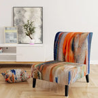 Sedia e poltrona moderne imbottite con schienale Colorful Abstract Painting Strokes II