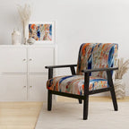 Sedia e poltrona moderne imbottite con schienale Colorful Abstract Painting Strokes II
