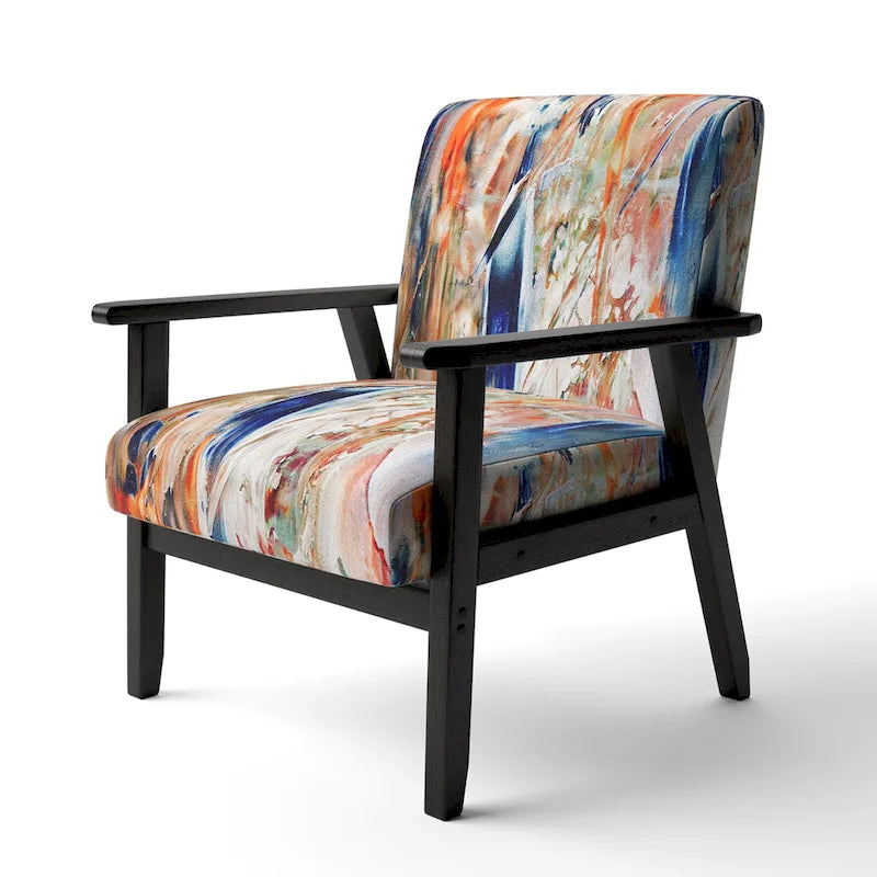 Sedia e poltrona moderne imbottite con schienale Colorful Abstract Painting Strokes II