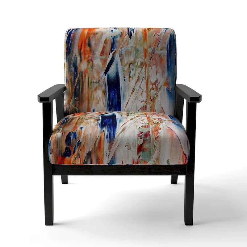 Sedia e poltrona moderne imbottite con schienale Colorful Abstract Painting Strokes II