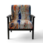 Sedia e poltrona moderne imbottite con schienale Colorful Abstract Painting Strokes II