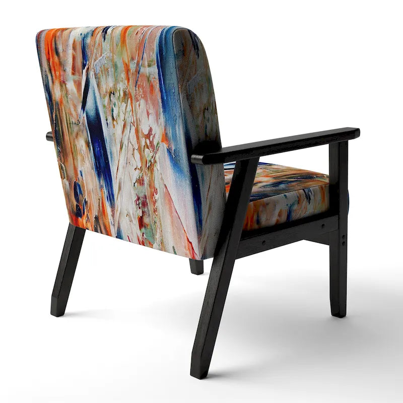 Sedia e poltrona moderne imbottite con schienale Colorful Abstract Painting Strokes II