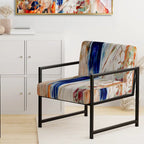 Sedia e poltrona moderne imbottite con schienale Colorful Abstract Painting Strokes II
