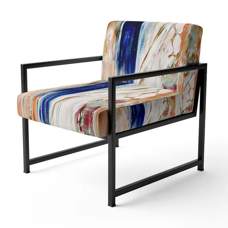 Sedia e poltrona moderne imbottite con schienale Colorful Abstract Painting Strokes II