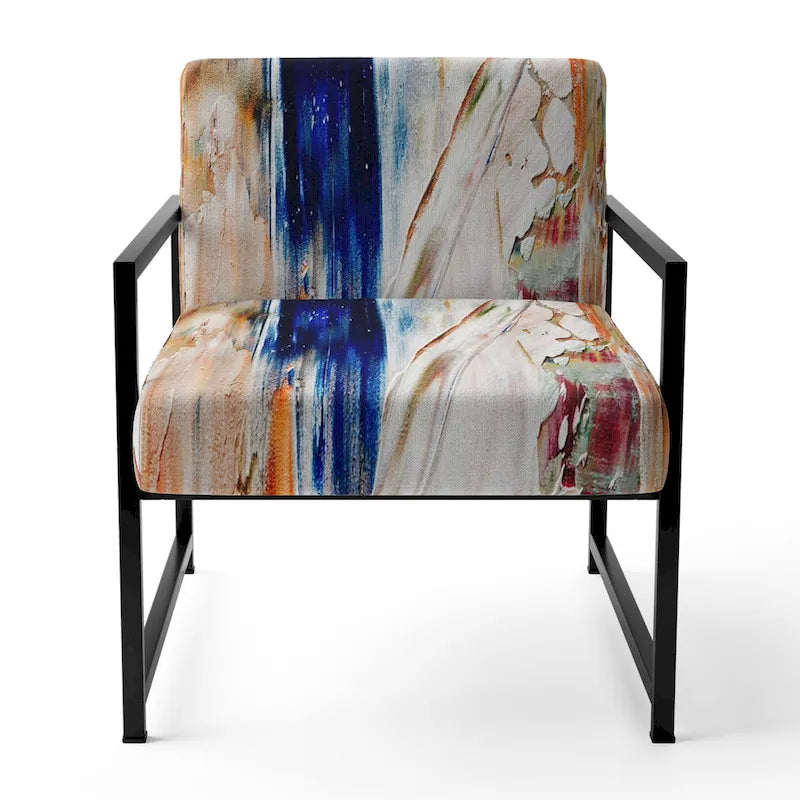 Sedia e poltrona moderne imbottite con schienale Colorful Abstract Painting Strokes II