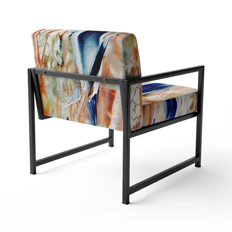 Sedia e poltrona moderne imbottite con schienale Colorful Abstract Painting Strokes II