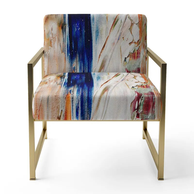 Sedia e poltrona moderne imbottite con schienale Colorful Abstract Painting Strokes II