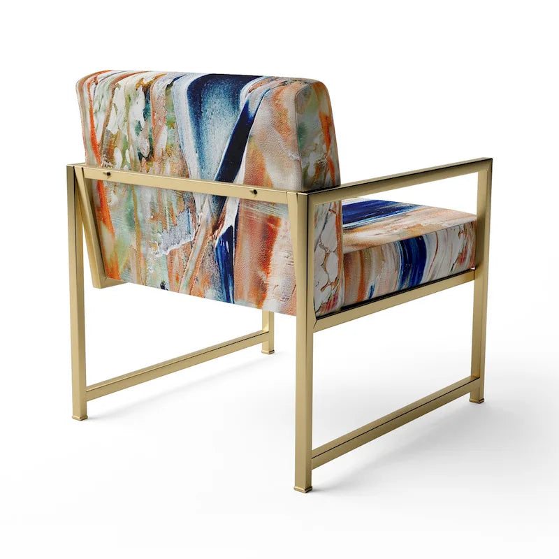 Sedia e poltrona moderne imbottite con schienale Colorful Abstract Painting Strokes II