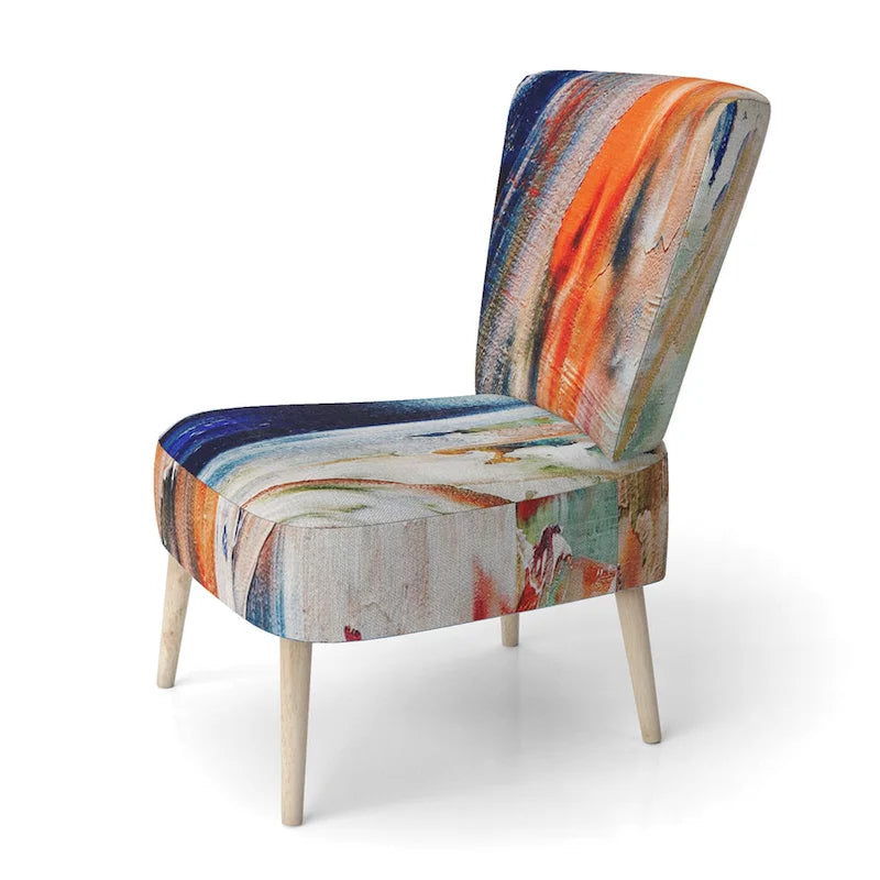 Sedia e poltrona moderne imbottite con schienale Colorful Abstract Painting Strokes II