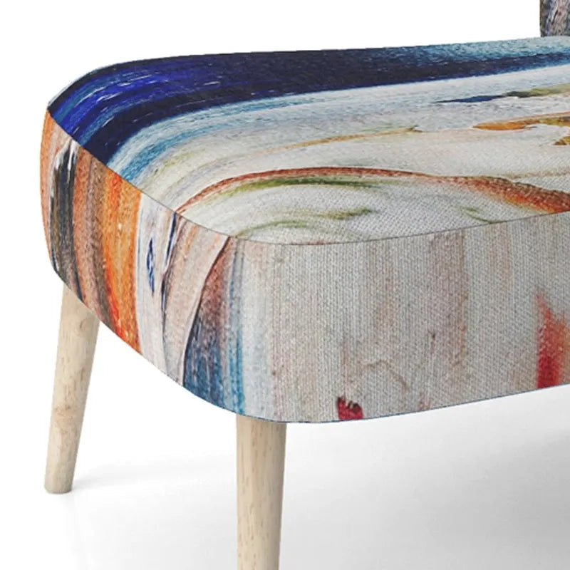 Sedia e poltrona moderne imbottite con schienale Colorful Abstract Painting Strokes II
