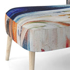 Sedia e poltrona moderne imbottite con schienale Colorful Abstract Painting Strokes II