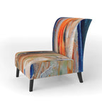 Sedia e poltrona moderne imbottite con schienale Colorful Abstract Painting Strokes II