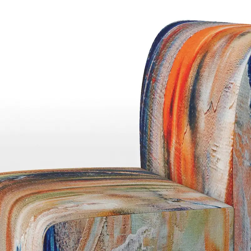 Sedia e poltrona moderne imbottite con schienale Colorful Abstract Painting Strokes II