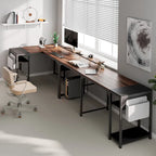 Scrivania angolare da computer a forma di L da 60", per casa, ufficio, studio, con supporto per monitor e ripiano portaoggetti