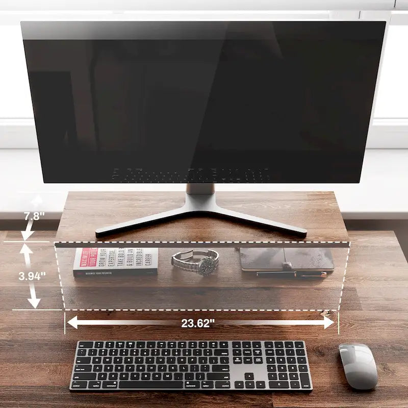 Scrivania angolare da computer a forma di L da 60", per casa, ufficio, studio, con supporto per monitor e ripiano portaoggetti