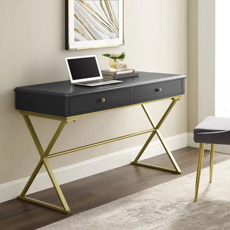   Lerch Two-Drawer Campaign Desk