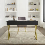 Scrivania Lerch con due cassetti stile Campaign