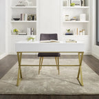 Scrivania Lerch con due cassetti stile Campaign