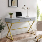 Scrivania Lerch con due cassetti stile Campaign