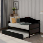 Letto a giorno in legno singolo con letto estraibile