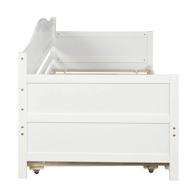 Letto a giorno in legno singolo con letto estraibile