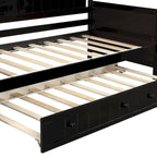 Letto a giorno in legno singolo con letto estraibile