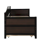Letto a giorno in legno singolo con letto estraibile