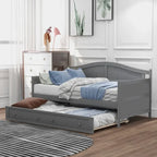 Letto a giorno in legno singolo con letto estraibile