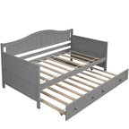 Letto a giorno in legno singolo con letto estraibile