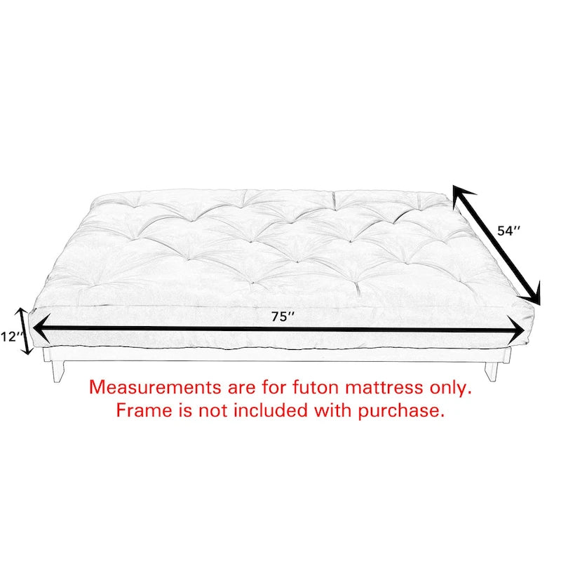 Materasso Futon Grigio Granito 12 pollici