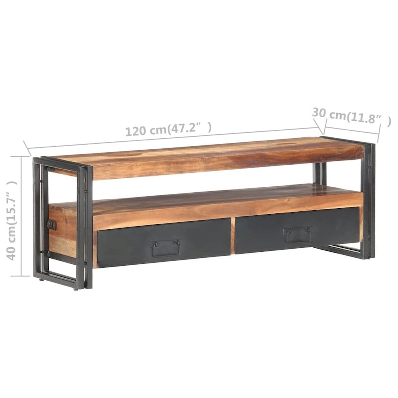 Mobile TV 47,2x11,8x15,7 in legno massello con finitura