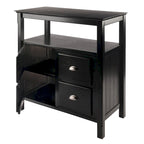 Credenza da buffet, nera - 36 x 18,03 x 35,98 pollici - 36 x 18,03 x 35,98 pollici
