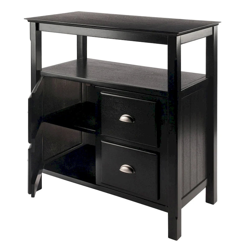 Credenza da buffet, nera - 36 x 18,03 x 35,98 pollici - 36 x 18,03 x 35,98 pollici