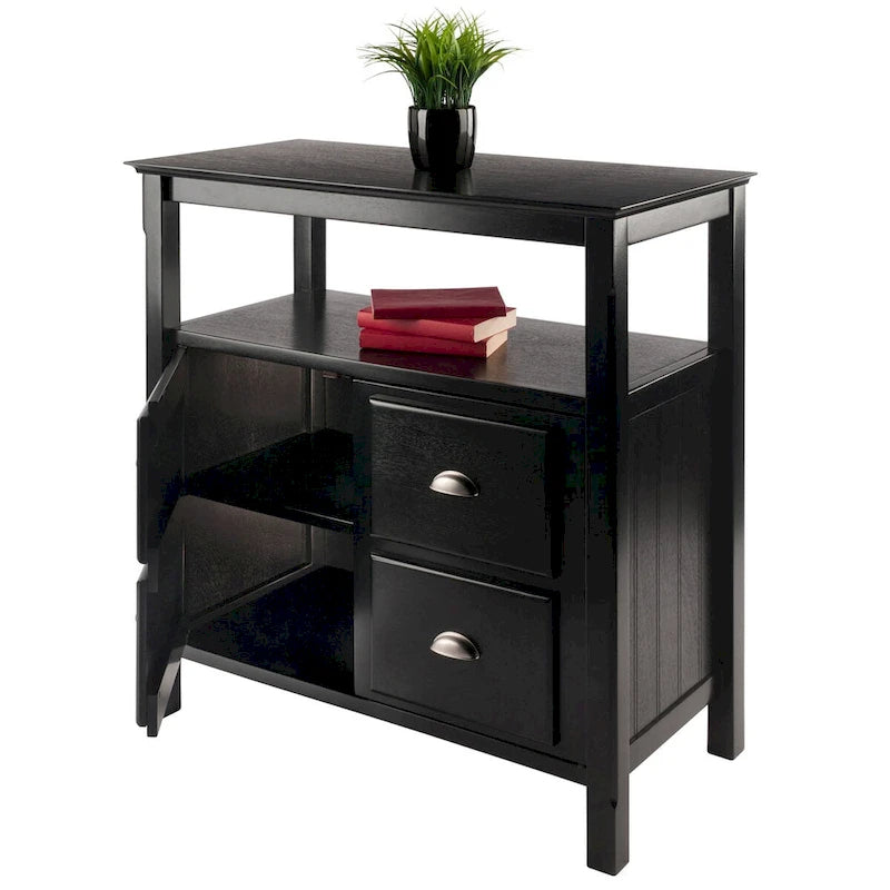 Credenza da buffet, nera - 36 x 18,03 x 35,98 pollici - 36 x 18,03 x 35,98 pollici