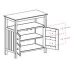 Credenza da buffet, nera - 36 x 18,03 x 35,98 pollici - 36 x 18,03 x 35,98 pollici