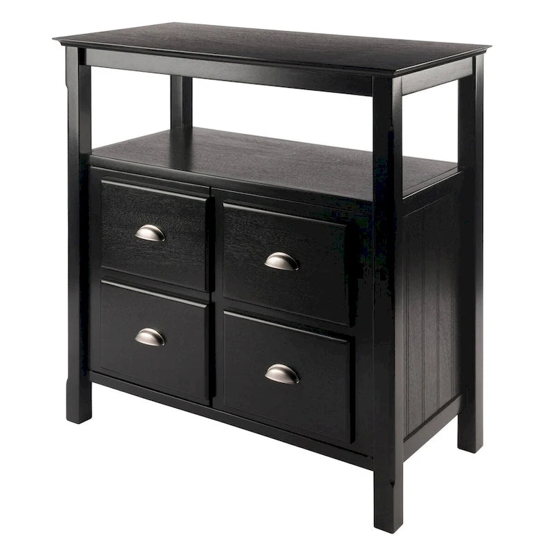 Credenza da buffet, nera - 36 x 18,03 x 35,98 pollici - 36 x 18,03 x 35,98 pollici