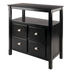 Credenza da buffet, nera - 36 x 18,03 x 35,98 pollici - 36 x 18,03 x 35,98 pollici