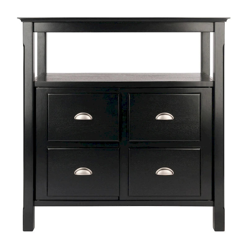 Credenza da buffet, nera - 36 x 18,03 x 35,98 pollici - 36 x 18,03 x 35,98 pollici