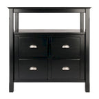 Credenza da buffet, nera - 36 x 18,03 x 35,98 pollici - 36 x 18,03 x 35,98 pollici