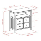 Credenza da buffet, nera - 36 x 18,03 x 35,98 pollici - 36 x 18,03 x 35,98 pollici