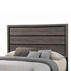 Letto king size "Eastern" in legno di transizione con testiera a doghe, Quercia grigia