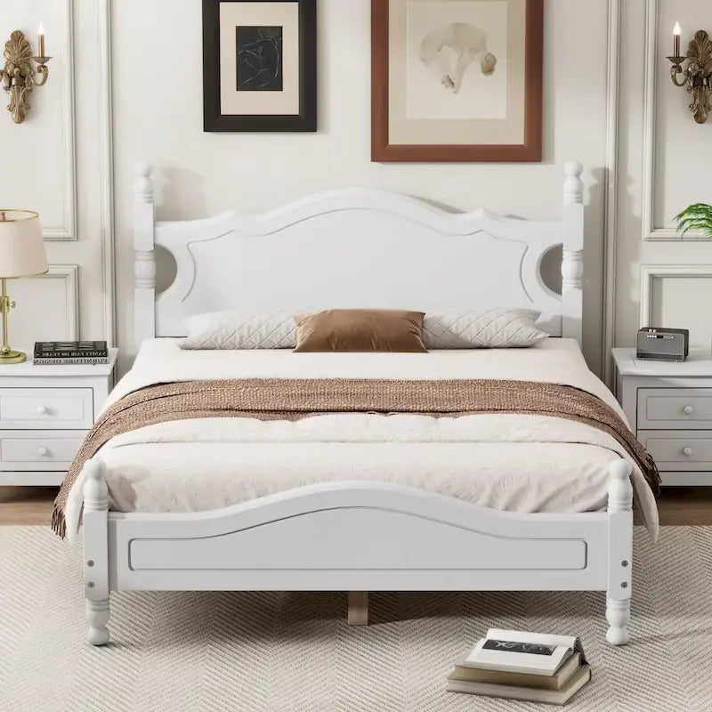 Struttura letto a piattaforma in legno in stile retrò