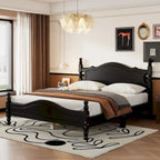 Struttura letto a piattaforma in legno in stile retrò