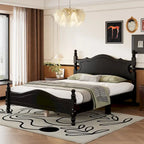 Struttura letto a piattaforma in legno in stile retrò