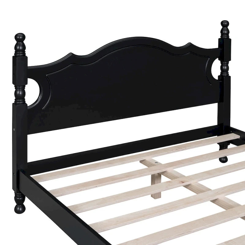 Struttura letto a piattaforma in legno in stile retrò