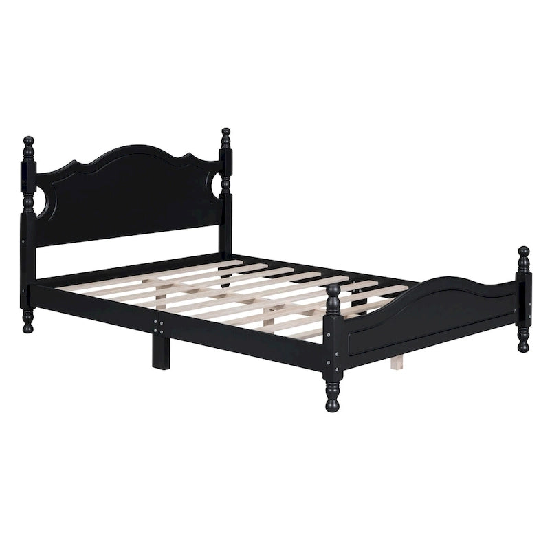 Struttura letto a piattaforma in legno in stile retrò