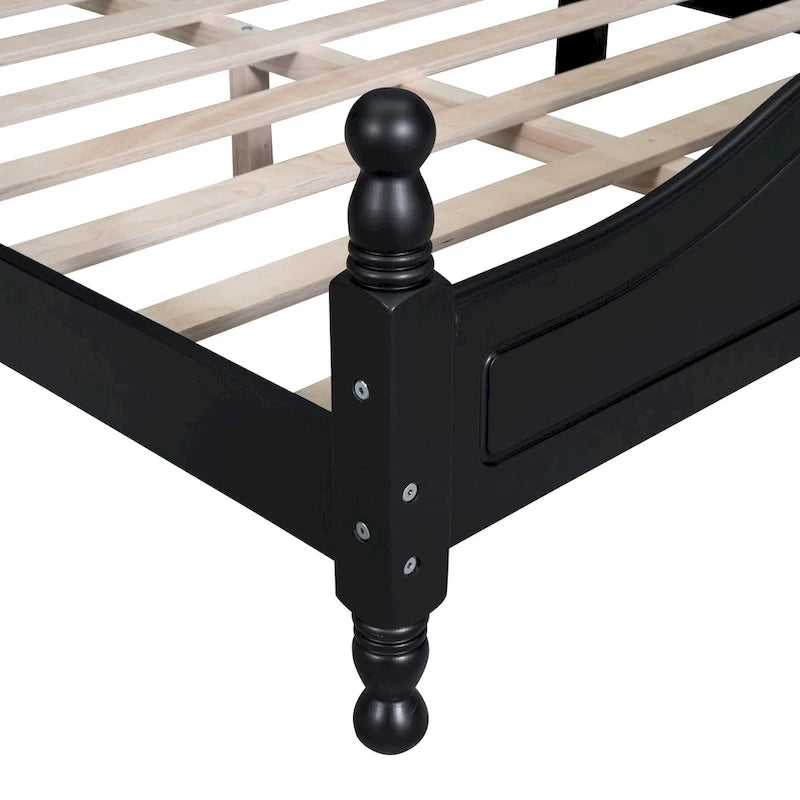 Struttura letto a piattaforma in legno in stile retrò