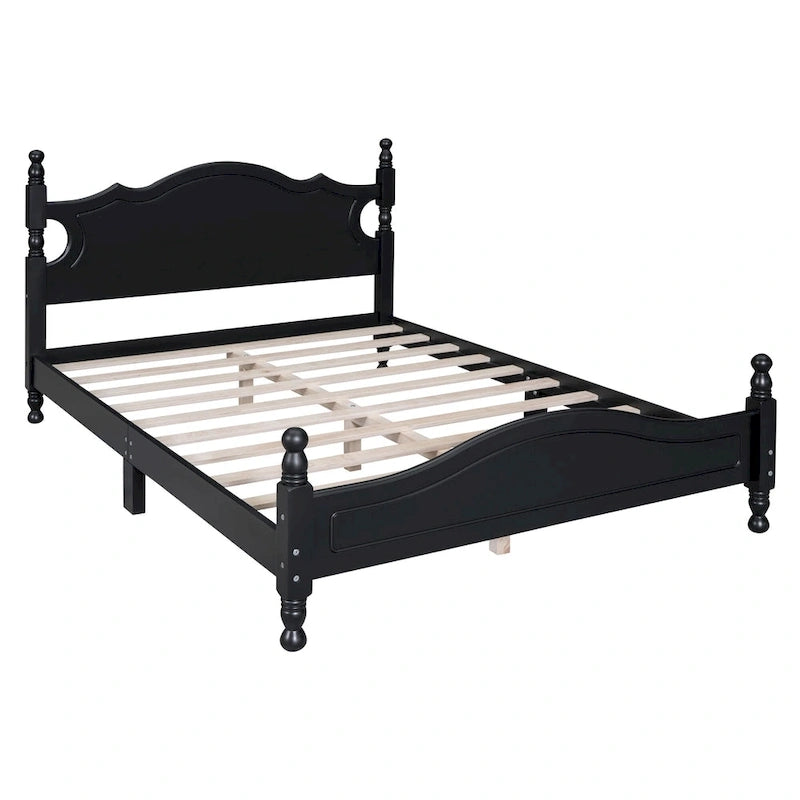 Struttura letto a piattaforma in legno in stile retrò