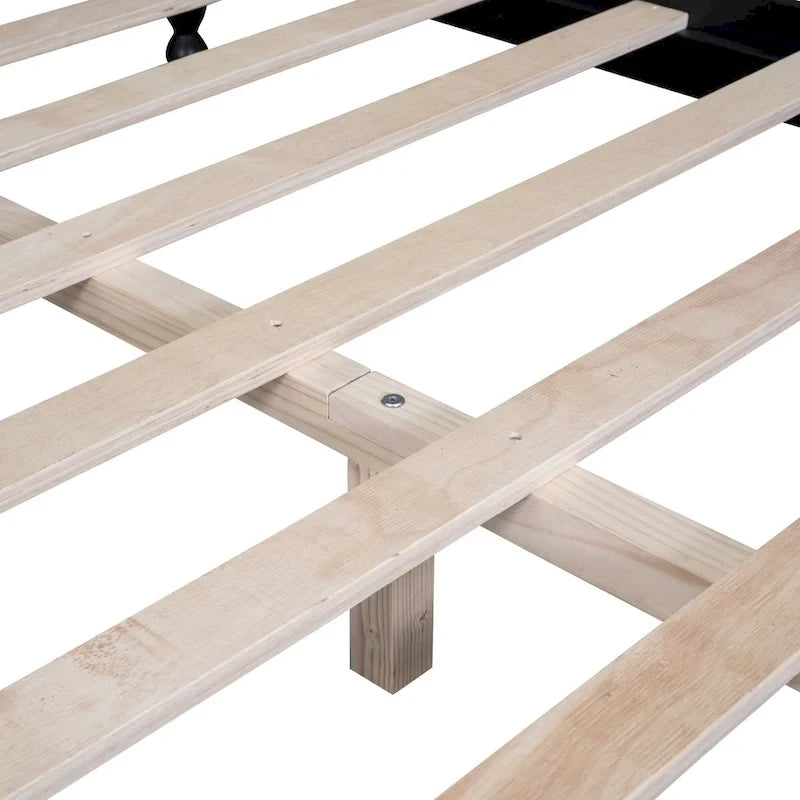 Struttura letto a piattaforma in legno in stile retrò