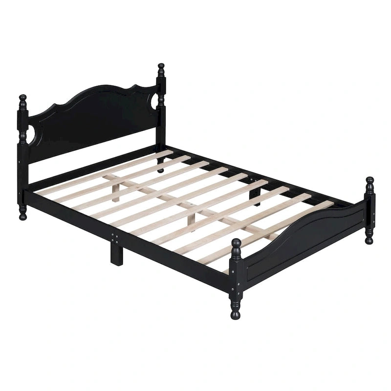 Struttura letto a piattaforma in legno in stile retrò